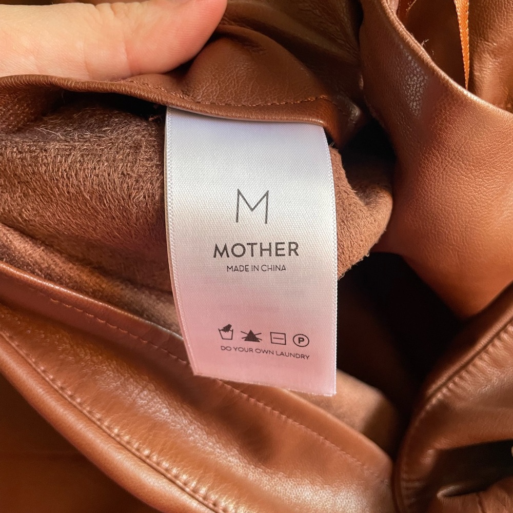 NWT Mother|| 
The It's-A-Wrap-Midi Skirt in Friar Brown, Faux Leather Medium - Picture 9 of 10